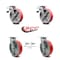 Service Caster 8 Inch Red Poly on Steel Caster Set with Roller Bearings 2 Brake 2 Swivel Lock SCC-TTL30S820-PUR-RS-2-BSL-2 - alternate 4